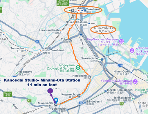Kanoedai Studios — 11 min walk from Minami-Ota Station
